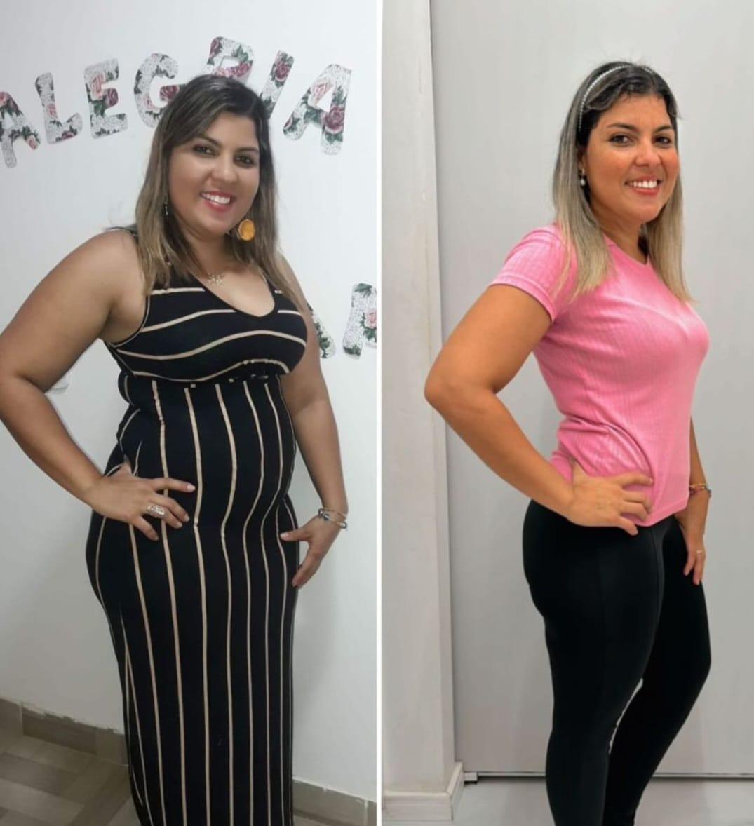 Antes e depois da Mariana, aluna do Desafio 7 Dias